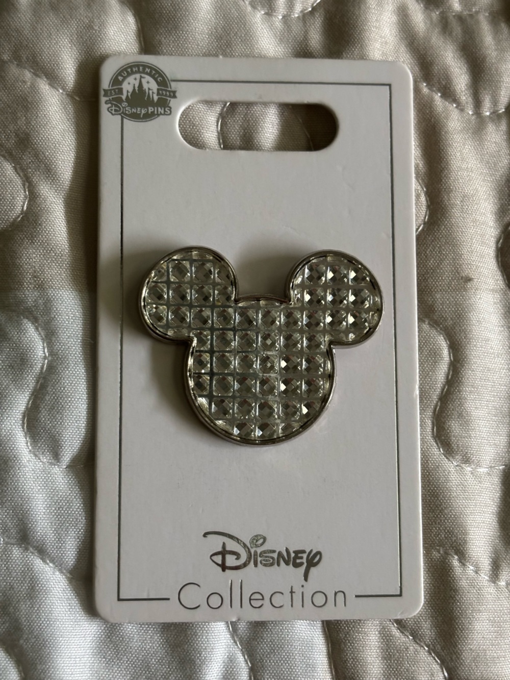 Authentic Disney Parks Mickey Mouse Crystal Gem Silver Pin